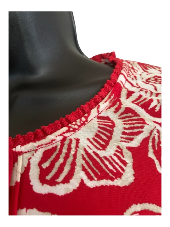 NWT Nautica Jeans Red and White Floral Top Size L - Picture 8 of 10